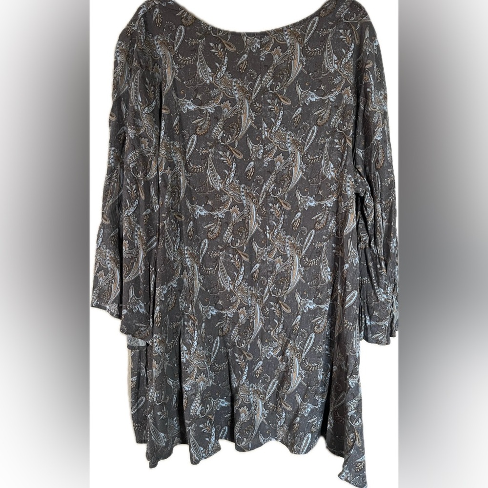 Jade by Jane Paisley Women's Blouse in Browns & Gray. Size 1XL - Picture 2 of 8